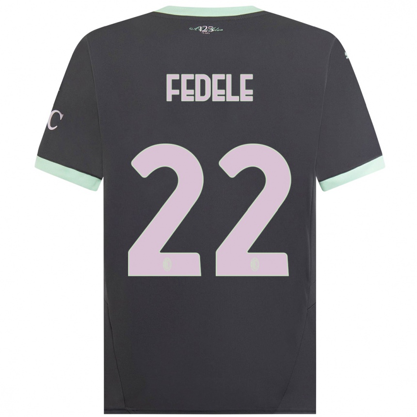 Niño Fútbol Camiseta Noemi Fedele #22 Gris Equipación Tercera 2024/25 México