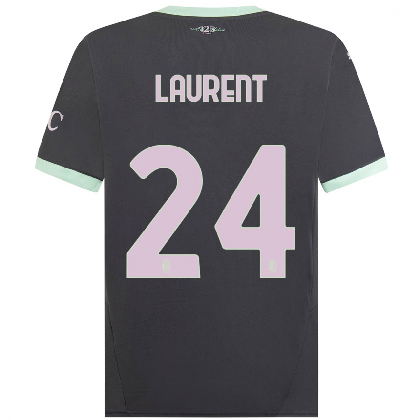 Niño Fútbol Camiseta Emelyne Laurent #24 Gris Equipación Tercera 2024/25 México