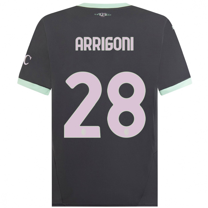 Niño Fútbol Camiseta Giorgia Arrigoni #28 Gris Equipación Tercera 2024/25 México