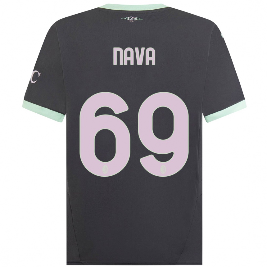 Niño Fútbol Camiseta Lapo Nava #69 Gris Equipación Tercera 2024/25 México