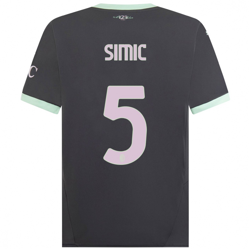 Niño Fútbol Camiseta Jan-Carlo Simic #5 Gris Equipación Tercera 2024/25 México