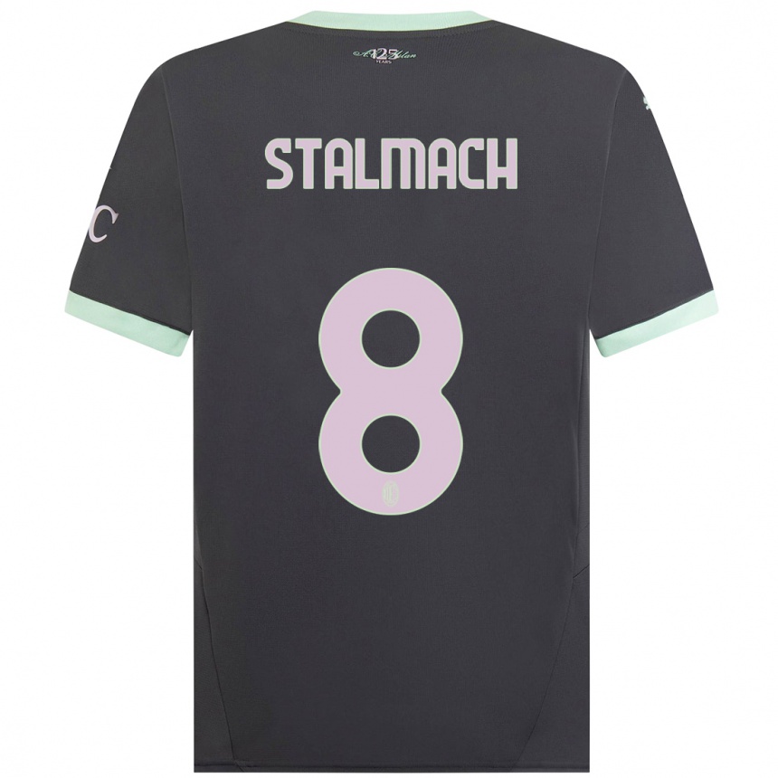 Niño Fútbol Camiseta Dariusz Stalmach #8 Gris Equipación Tercera 2024/25 México