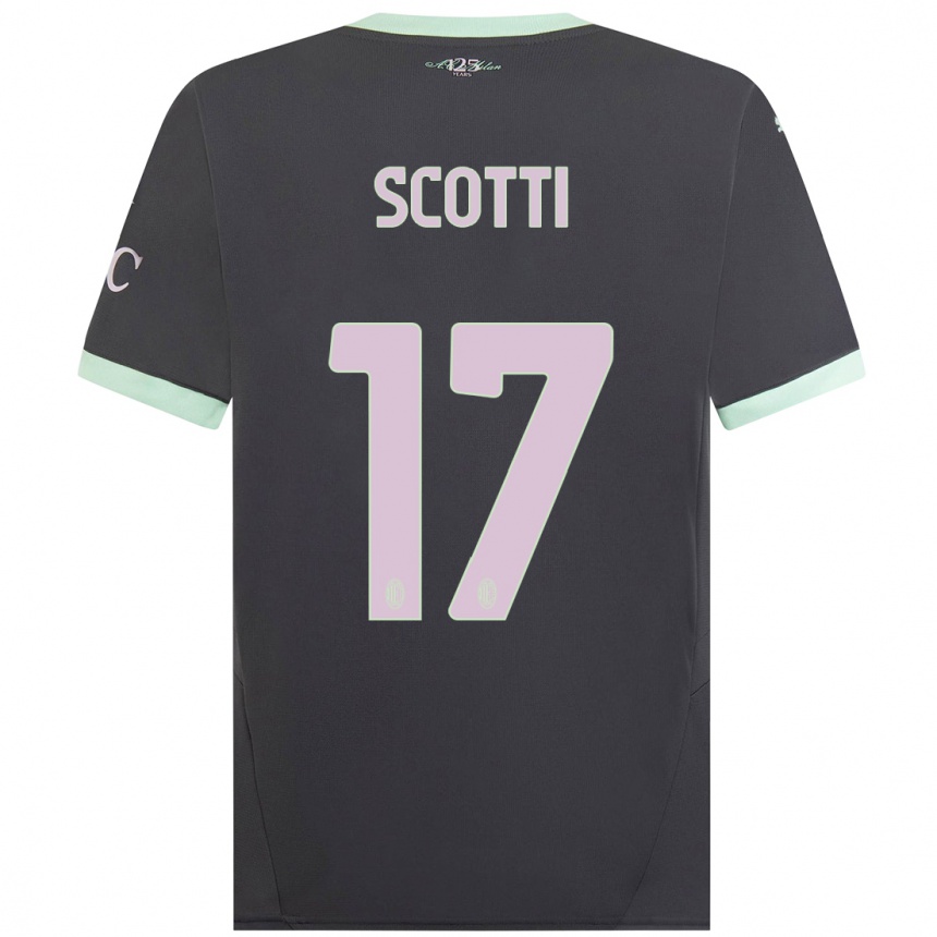 Niño Fútbol Camiseta Filippo Scotti #17 Gris Equipación Tercera 2024/25 México