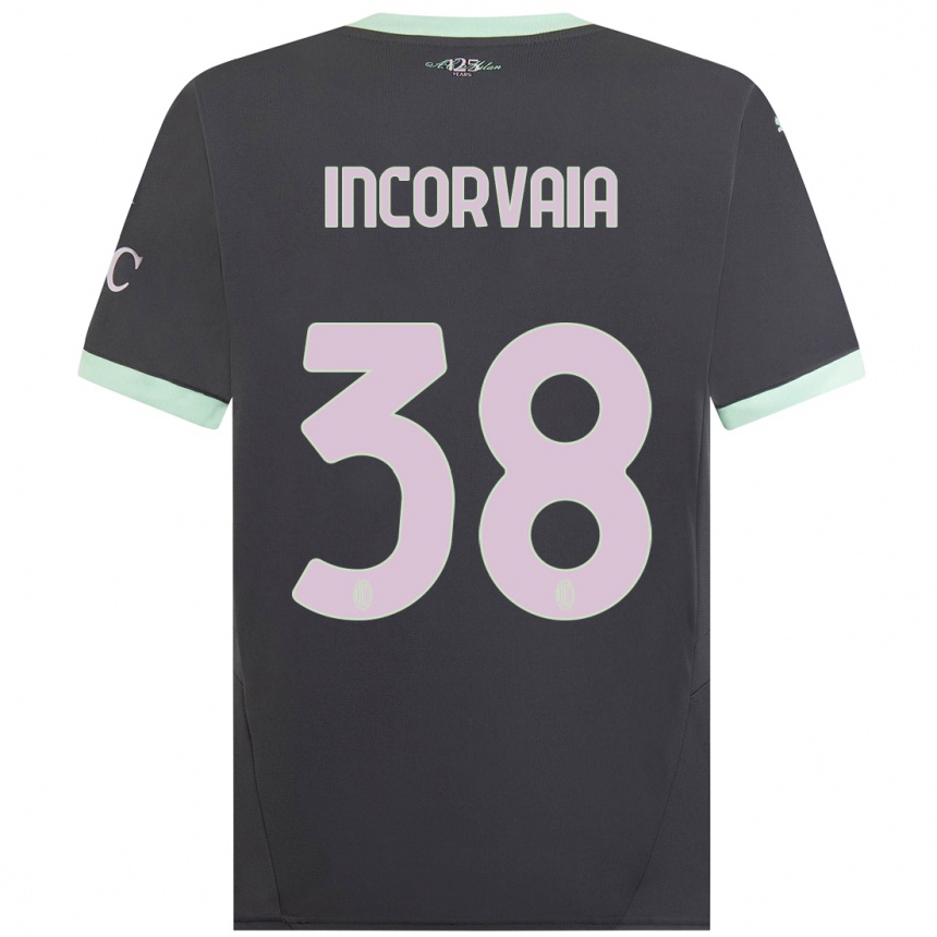 Niño Fútbol Camiseta Giovanni Incorvaia #38 Gris Equipación Tercera 2024/25 México