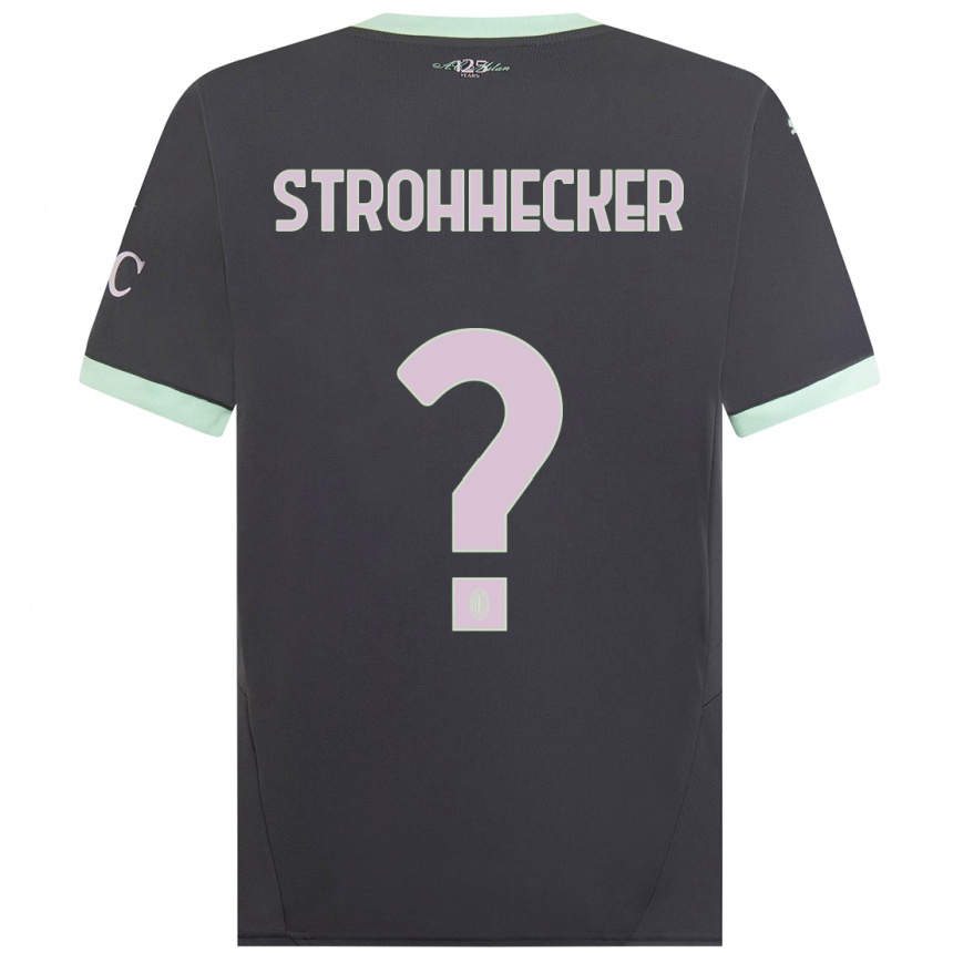 Niño Fútbol Camiseta Riccardo Strohhecker #0 Gris Equipación Tercera 2024/25 México