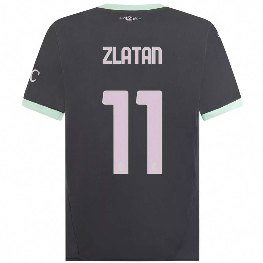 Niño Fútbol Camiseta Zlatan Ibrahimovic #11 Gris Equipación Tercera 2024/25 México