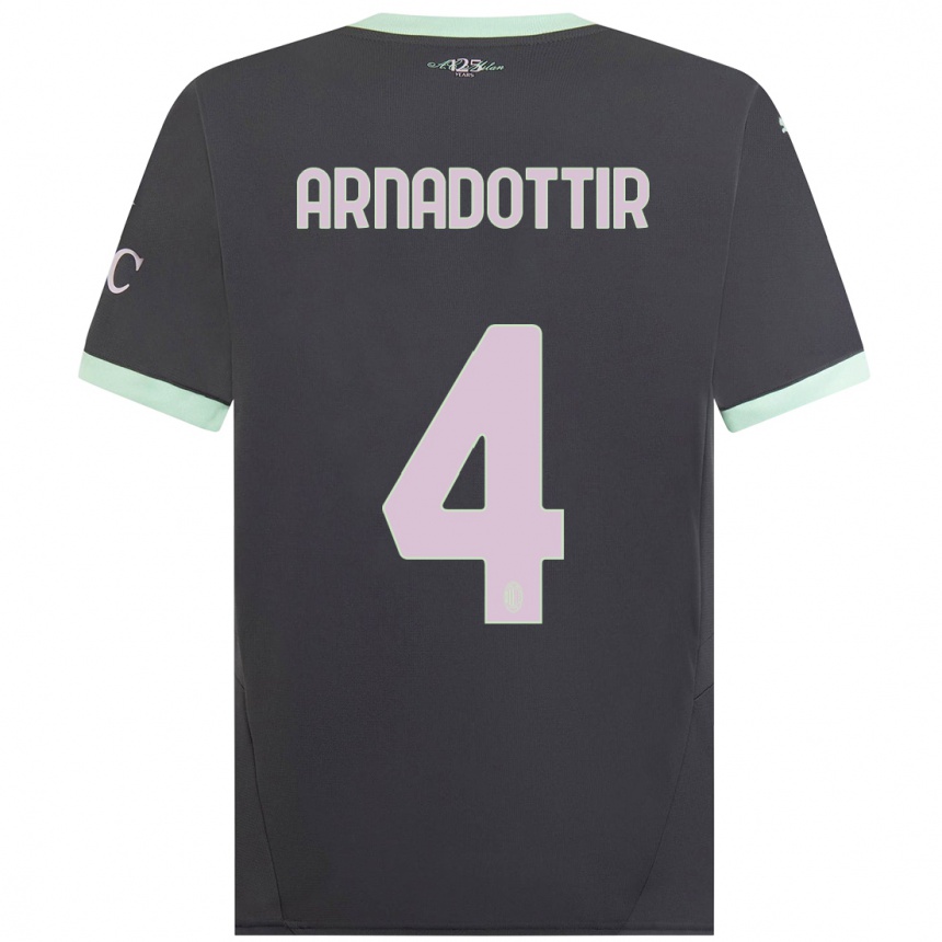 Niño Fútbol Camiseta Guony Arnadottir #4 Gris Equipación Tercera 2024/25 México