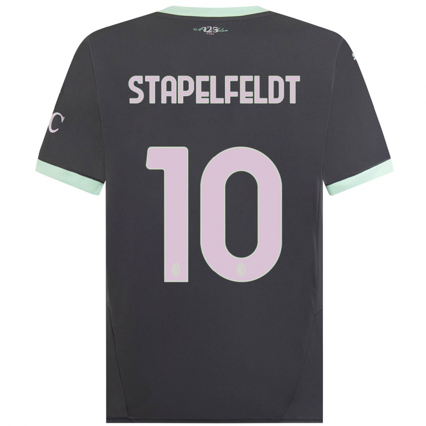 Niño Fútbol Camiseta Nina Stapelfeldt #10 Gris Equipación Tercera 2024/25 México