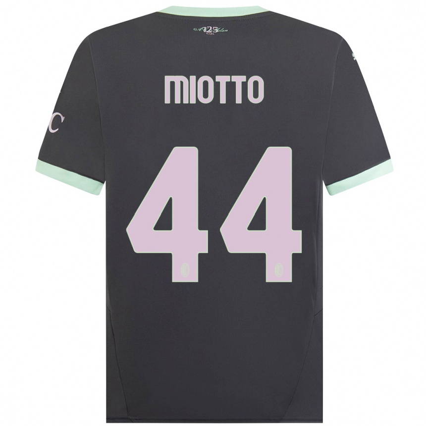 Niño Fútbol Camiseta Giorgia Miotto #44 Gris Equipación Tercera 2024/25 México