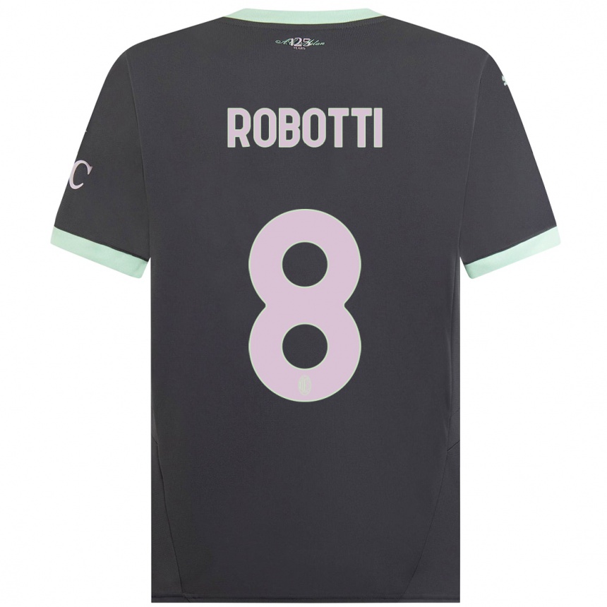 Niño Fútbol Camiseta Giovanni Robotti #8 Gris Equipación Tercera 2024/25 México