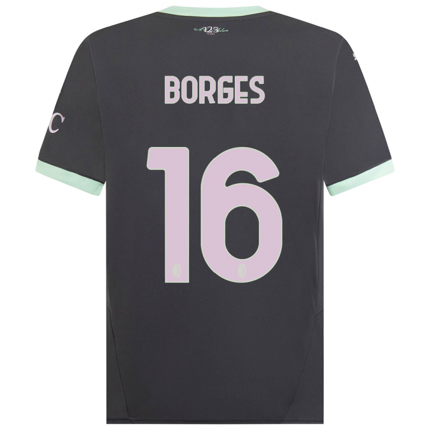 Niño Fútbol Camiseta Lenny Borges #16 Gris Equipación Tercera 2024/25 México