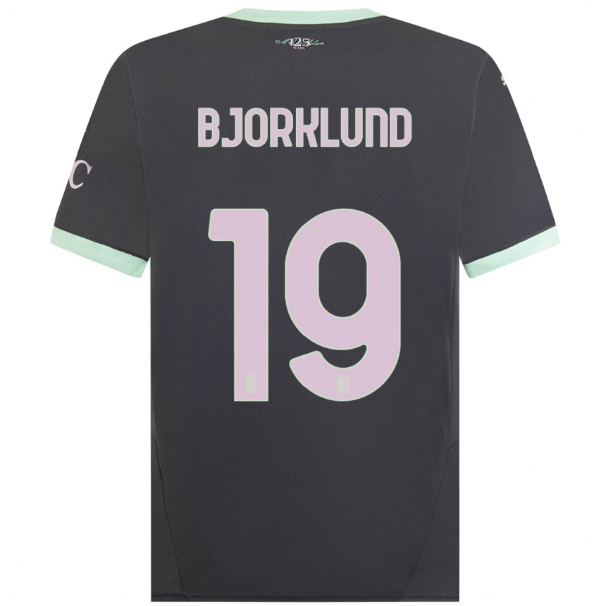 Niño Fútbol Camiseta Lukas Bjorklund #19 Gris Equipación Tercera 2024/25 México