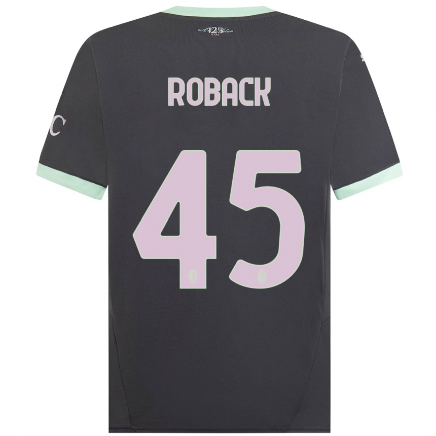 Niño Fútbol Camiseta Emil Roback #45 Gris Equipación Tercera 2024/25 México