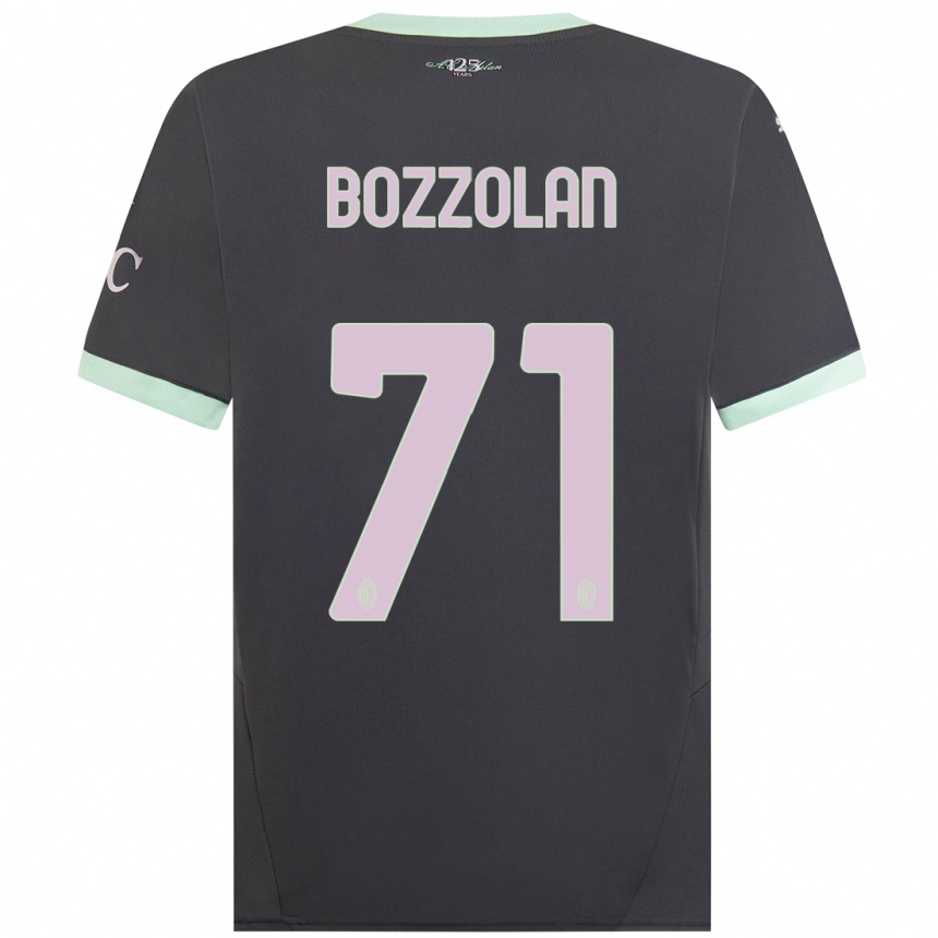 Niño Fútbol Camiseta Andrea Bozzolan #71 Gris Equipación Tercera 2024/25 México