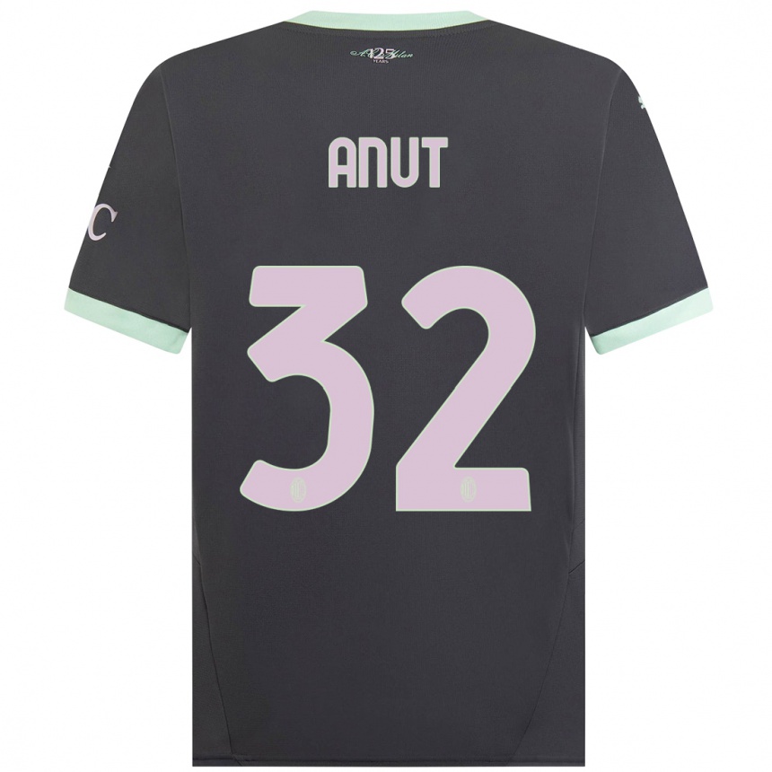 Niño Fútbol Camiseta Niccolo Anut #32 Gris Equipación Tercera 2024/25 México