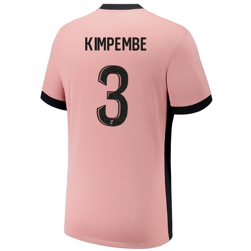 Niño Fútbol Camiseta Presnel Kimpembe #3 Rosa Óxido Equipación Tercera 2024/25 México