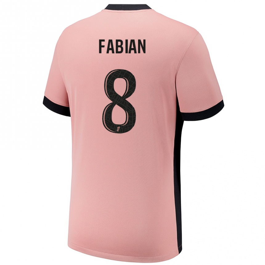 Niño Fútbol Camiseta Fabián Ruiz #8 Rosa Óxido Equipación Tercera 2024/25 México