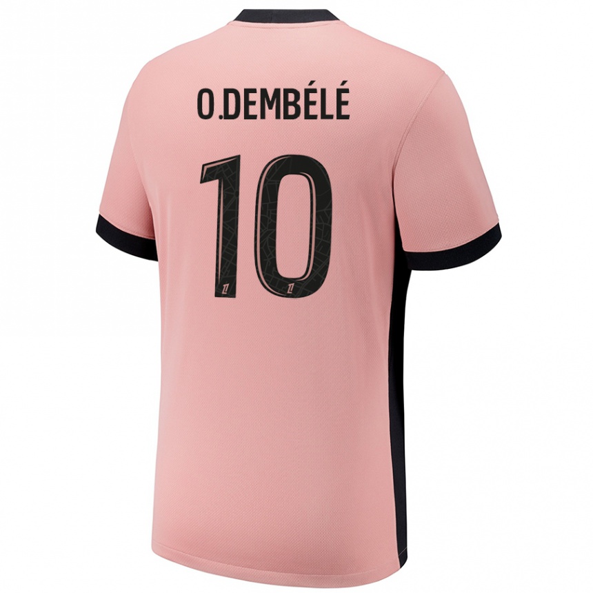 Niño Fútbol Camiseta Ousmane Dembele #10 Rosa Óxido Equipación Tercera 2024/25 México