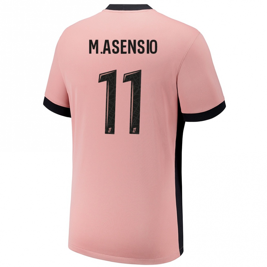 Niño Fútbol Camiseta Marco Asensio #11 Rosa Óxido Equipación Tercera 2024/25 México