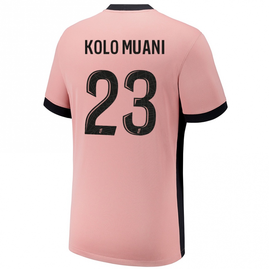 Niño Fútbol Camiseta Randal Kolo Muani #23 Rosa Óxido Equipación Tercera 2024/25 México