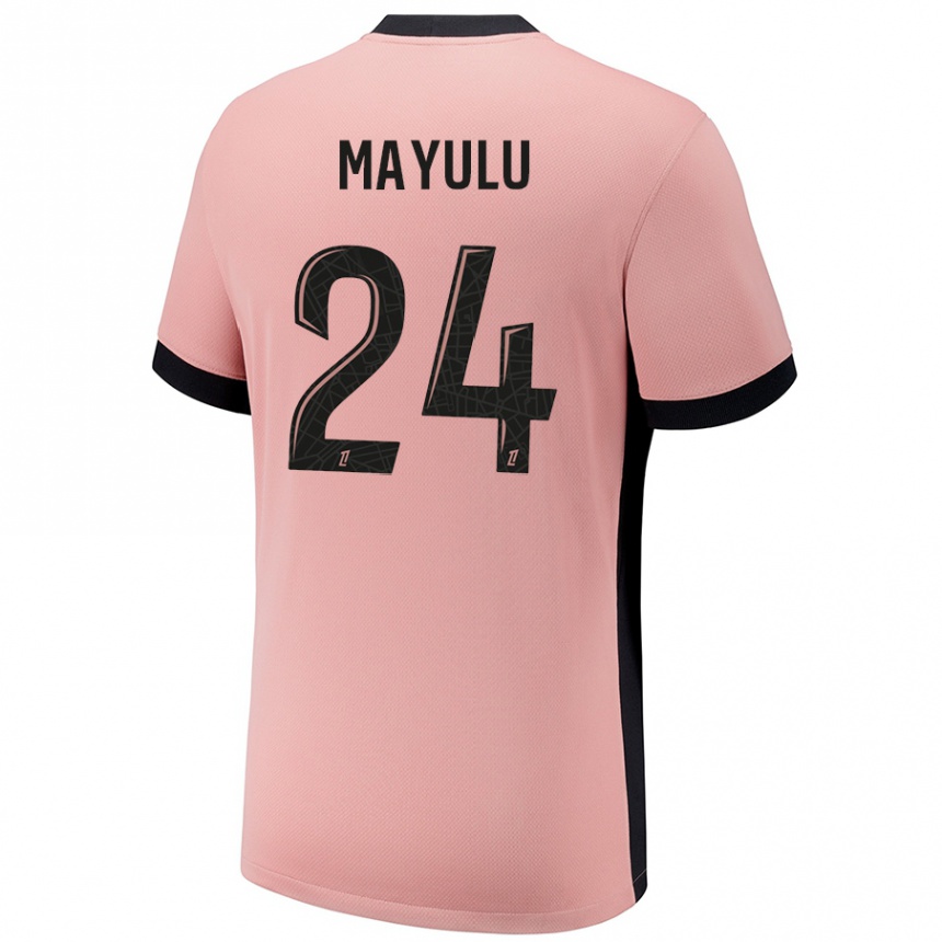 Niño Fútbol Camiseta Senny Mayulu #24 Rosa Óxido Equipación Tercera 2024/25 México