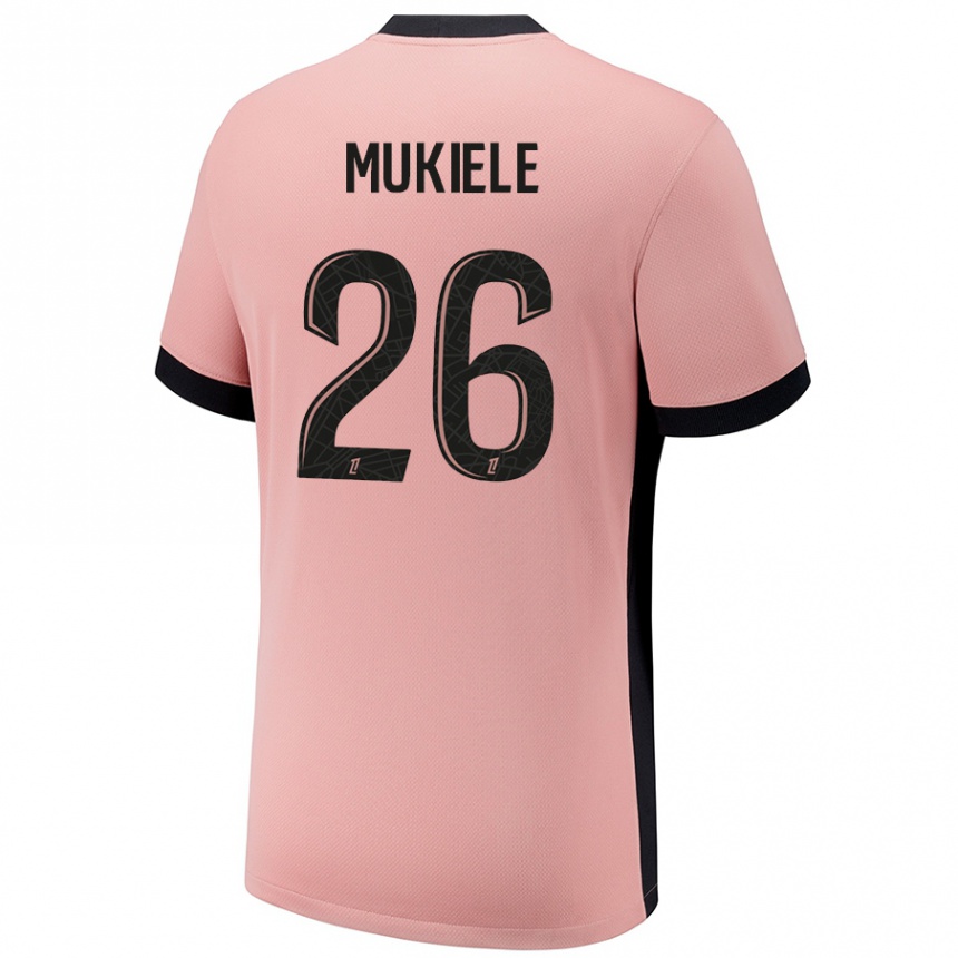 Niño Fútbol Camiseta Nordi Mukiele #26 Rosa Óxido Equipación Tercera 2024/25 México