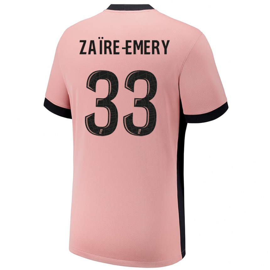 Niño Fútbol Camiseta Warren Zaire Emery #33 Rosa Óxido Equipación Tercera 2024/25 México