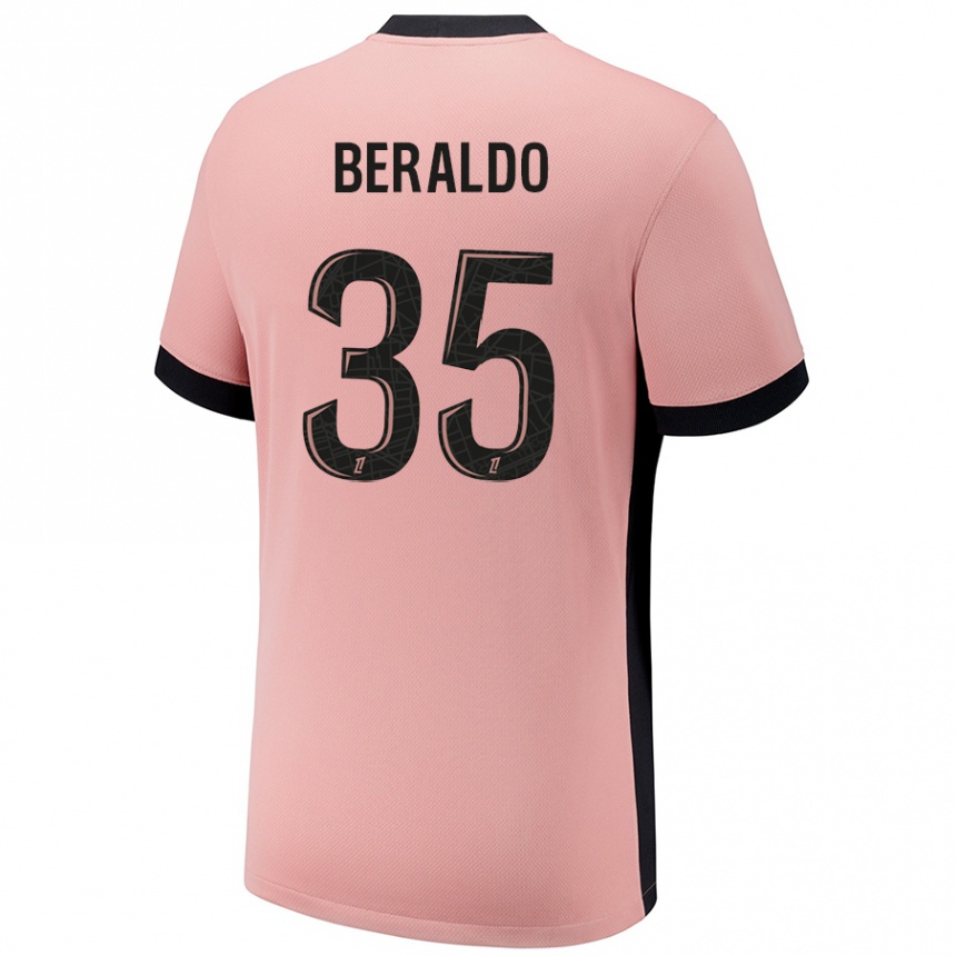 Niño Fútbol Camiseta Lucas Beraldo #35 Rosa Óxido Equipación Tercera 2024/25 México