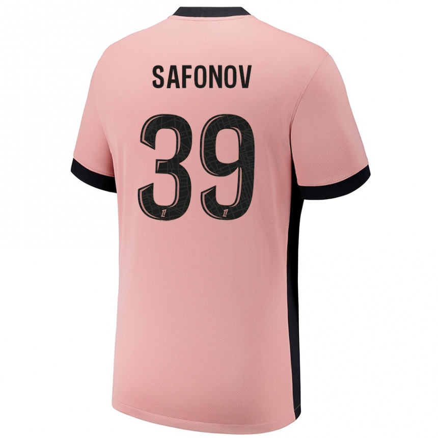 Niño Fútbol Camiseta Matvey Safonov #39 Rosa Óxido Equipación Tercera 2024/25 México