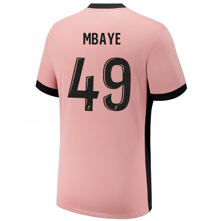 Niño Fútbol Camiseta Ibrahim Mbaye #49 Rosa Óxido Equipación Tercera 2024/25 México