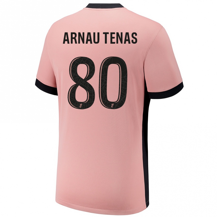 Niño Fútbol Camiseta Arnau Tenas #80 Rosa Óxido Equipación Tercera 2024/25 México