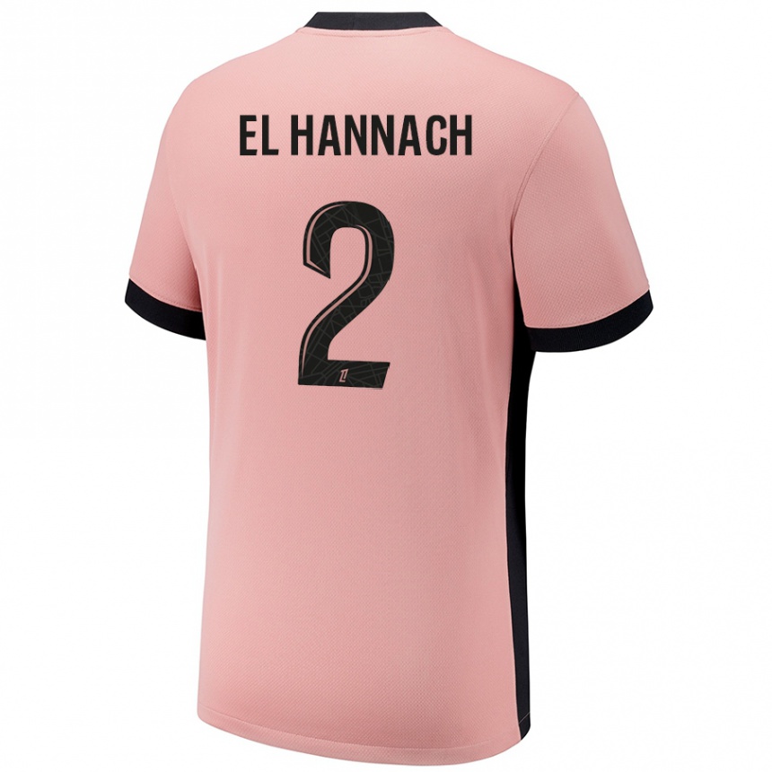 Niño Fútbol Camiseta Naoufel El Hannach #2 Rosa Óxido Equipación Tercera 2024/25 México