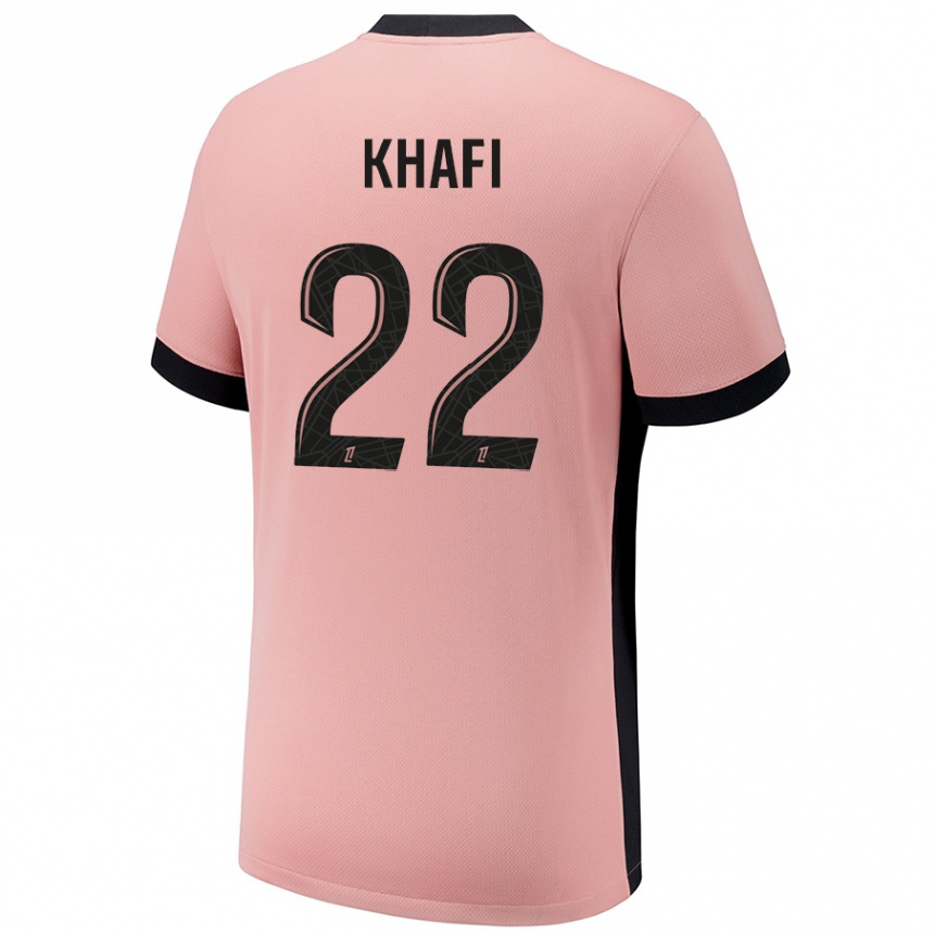 Niño Fútbol Camiseta Yanis Khafi #22 Rosa Óxido Equipación Tercera 2024/25 México