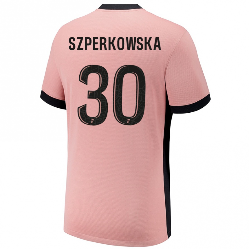 Niño Fútbol Camiseta Oliwia Szperkowska #30 Rosa Óxido Equipación Tercera 2024/25 México