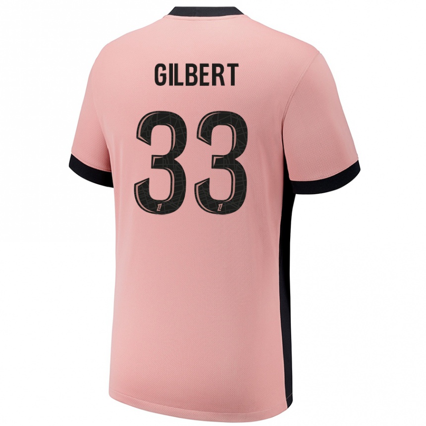 Niño Fútbol Camiseta Tara Elimbi Gilbert #33 Rosa Óxido Equipación Tercera 2024/25 México