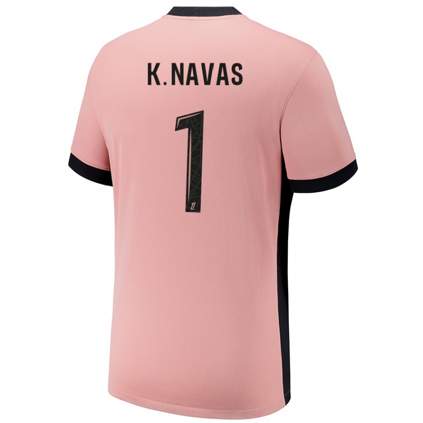 Niño Fútbol Camiseta Keylor Navas #1 Rosa Óxido Equipación Tercera 2024/25 México