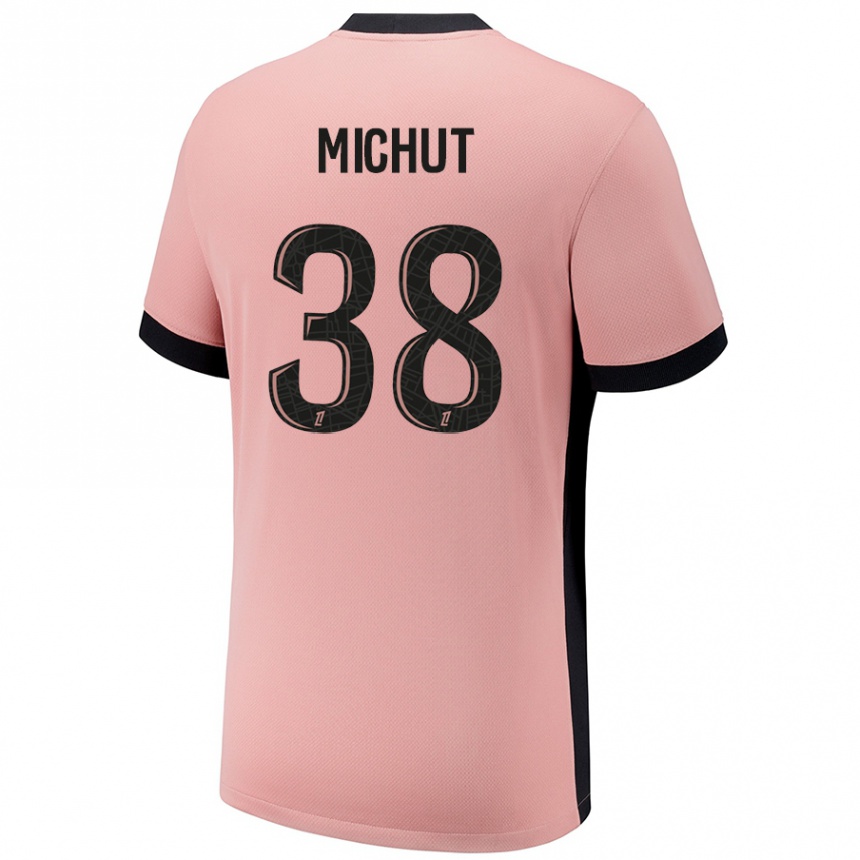 Niño Fútbol Camiseta Edouard Michut #38 Rosa Óxido Equipación Tercera 2024/25 México