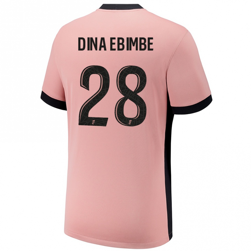 Niño Fútbol Camiseta Eric Junior Dina Ebimbe #28 Rosa Óxido Equipación Tercera 2024/25 México