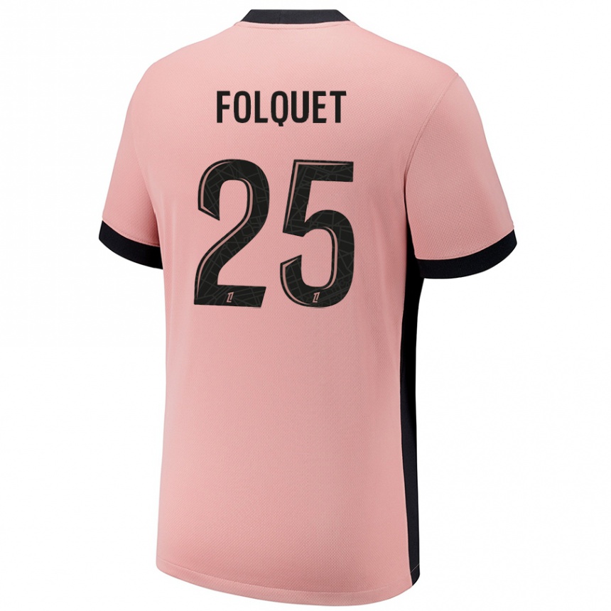 Niño Fútbol Camiseta Magnaba Folquet #25 Rosa Óxido Equipación Tercera 2024/25 México