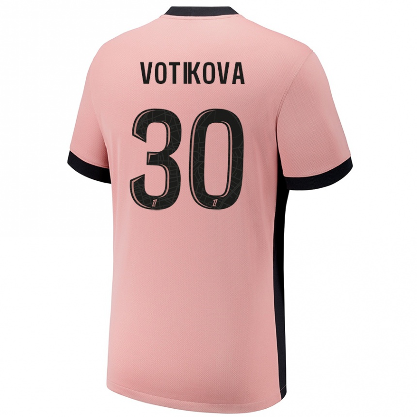 Niño Fútbol Camiseta Barbora Votikova #30 Rosa Óxido Equipación Tercera 2024/25 México