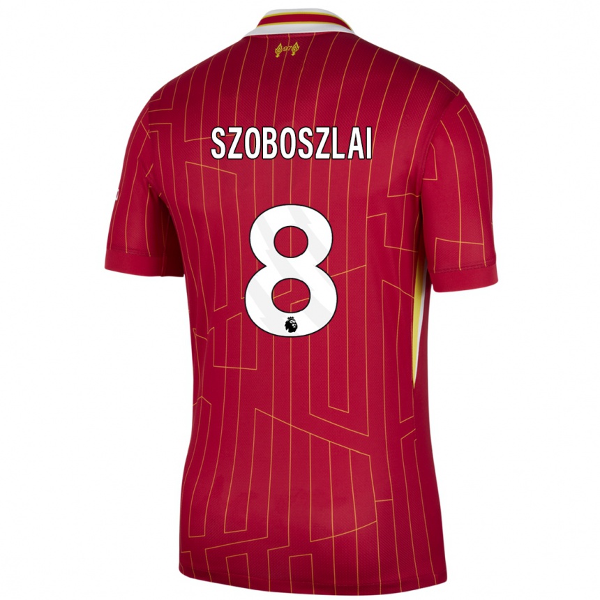 Hombre Fútbol Camiseta Dominik Szoboszlai #8 Rojo Amarillo Blanco 1ª Equipación 2024/25 México