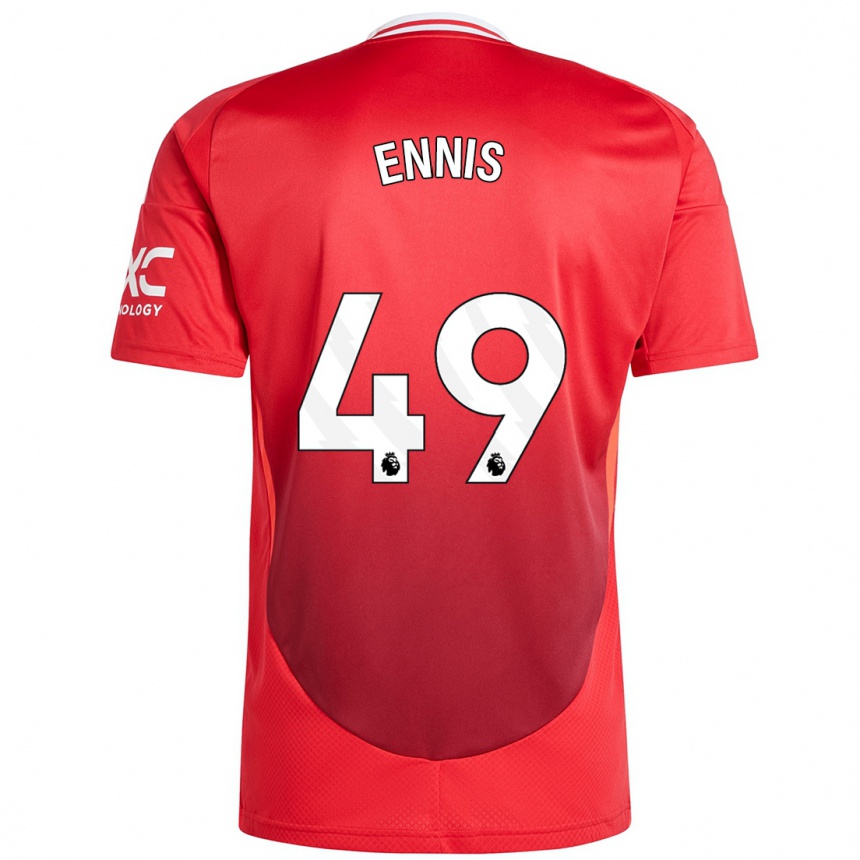 Hombre Fútbol Camiseta Ethan Ennis #49 Rojo Brillante 1ª Equipación 2024/25 México