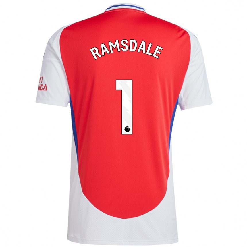 Hombre Fútbol Camiseta Aaron Ramsdale #1 Rojo Blanco 1ª Equipación 2024/25 México