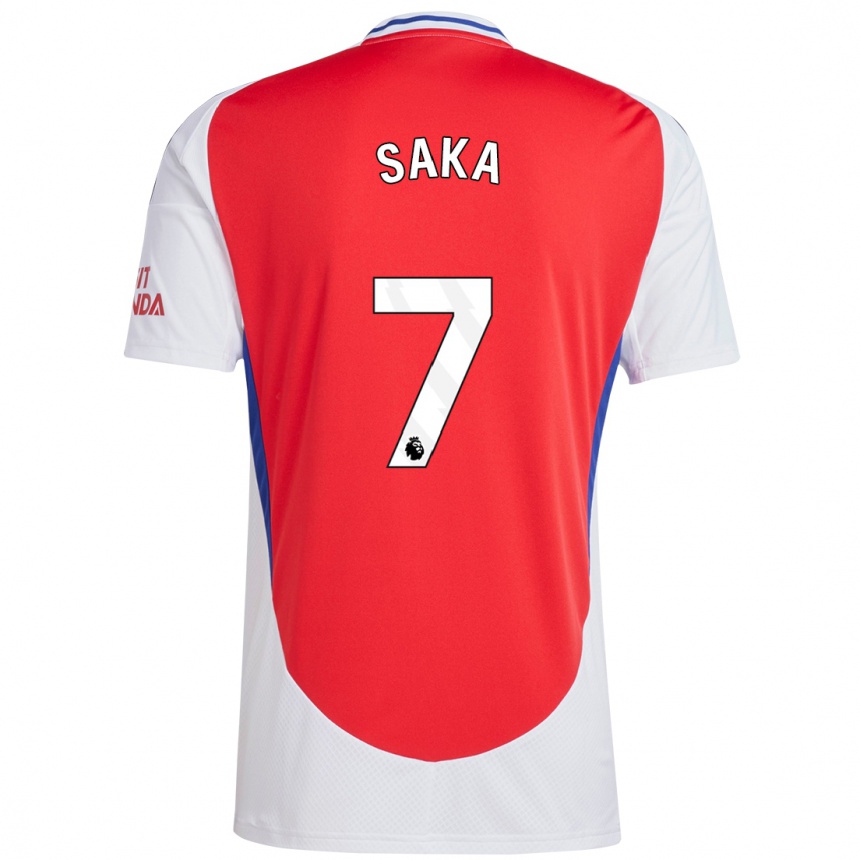 Hombre Fútbol Camiseta Bukayo Saka #7 Rojo Blanco 1ª Equipación 2024/25 México