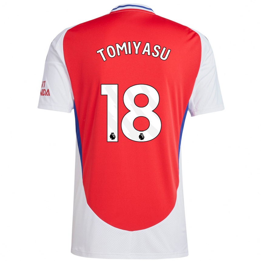 Hombre Fútbol Camiseta Takehiro Tomiyasu #18 Rojo Blanco 1ª Equipación 2024/25 México