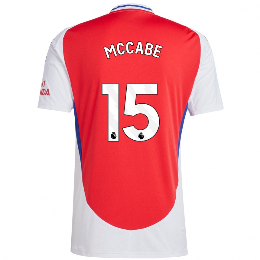 Hombre Fútbol Camiseta Katie Mccabe #15 Rojo Blanco 1ª Equipación 2024/25 México