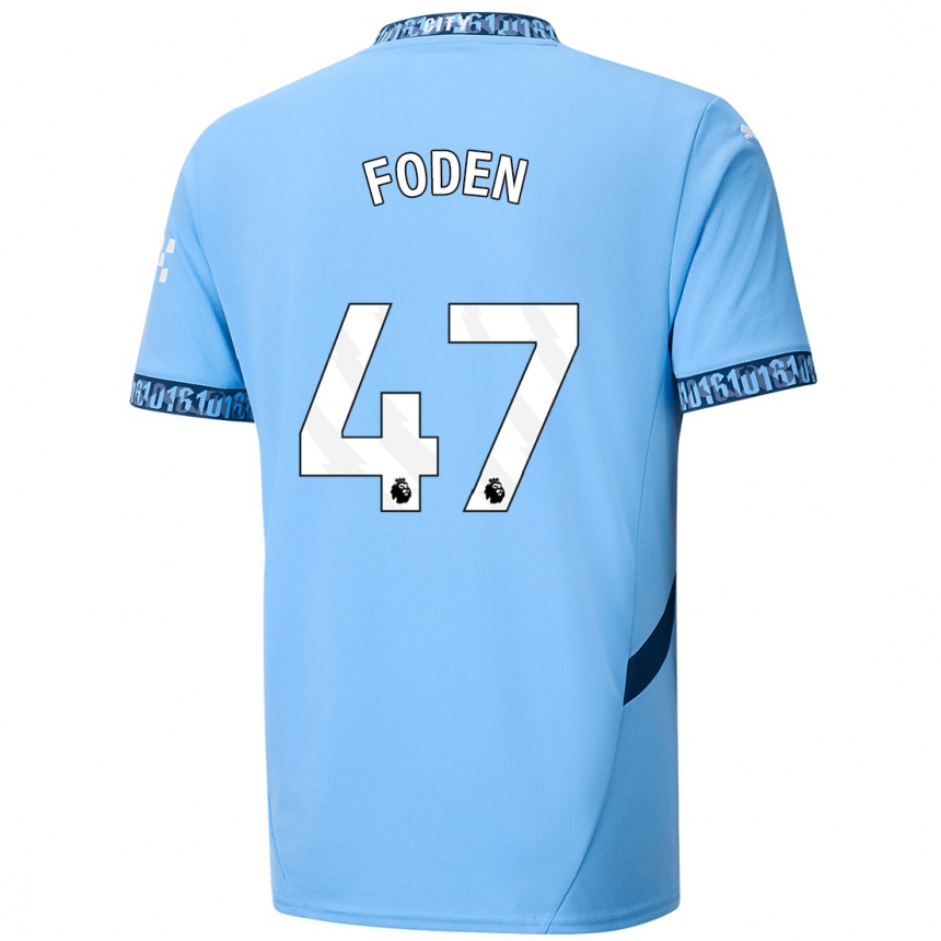 Hombre Fútbol Camiseta Phil Foden #47 Azul Marino 1ª Equipación 2024/25 México