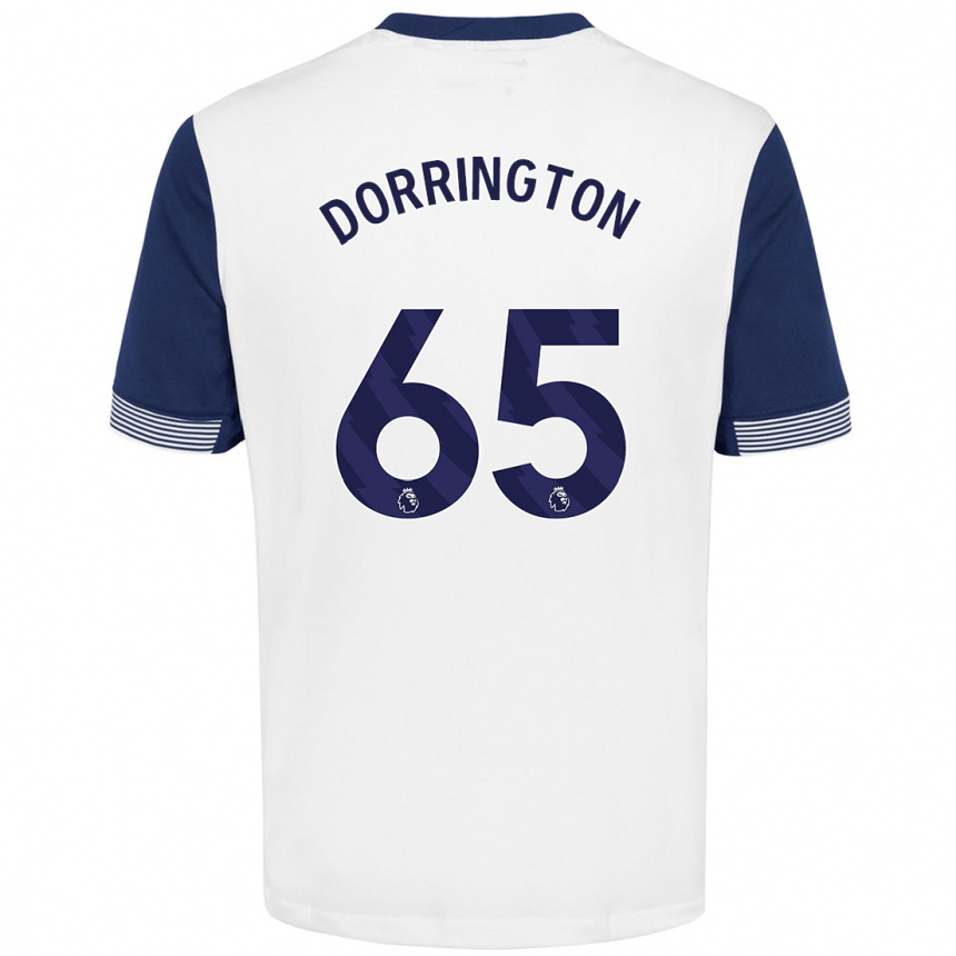 Hombre Fútbol Camiseta Alfie Dorrington #65 Blanco Azul 1ª Equipación 2024/25 México