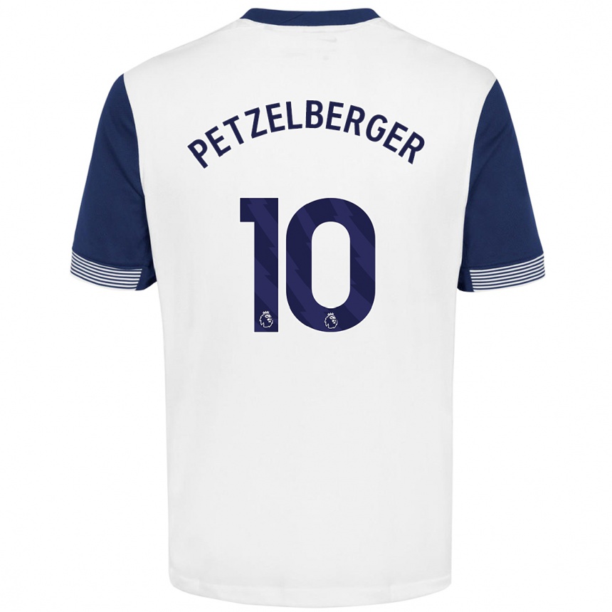 Hombre Fútbol Camiseta Ramona Petzelberger #10 Blanco Azul 1ª Equipación 2024/25 México