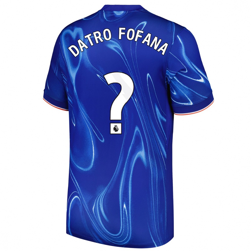 Hombre Fútbol Camiseta David Datro Fofana #0 Azul Blanco 1ª Equipación 2024/25 México